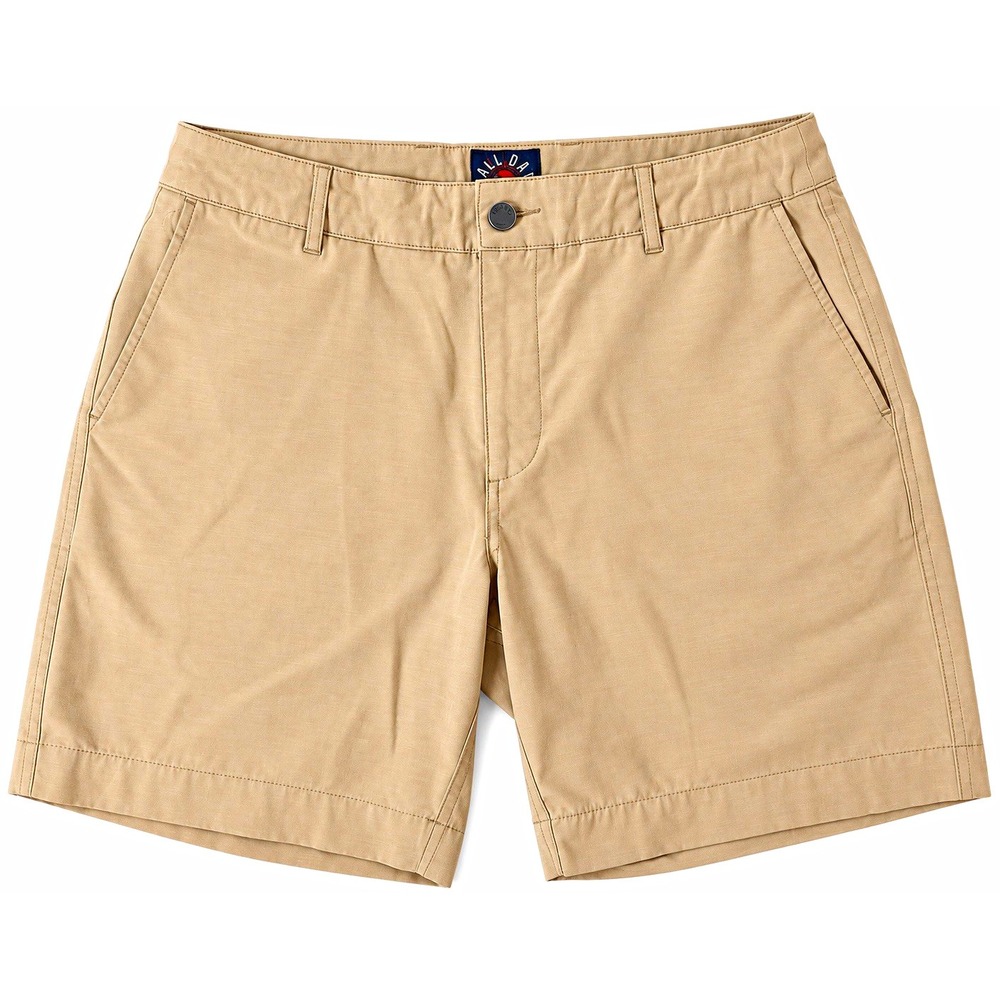 Faherty All Day Shorts Mens 33 Khaki 7" Inseam Stretch Performance Hybrid